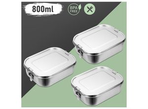 9363092340340 - 800ml Brotdose ohne Plastik bpa frei brotdose edelstahl Edelstahl Lunchbox - Tolletour