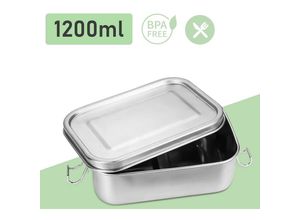 9363092340371 - 2x1200ml Brotdose ohne Plastik bpa frei brotdose edelstahl Edelstahl Lunchbox - Tolletour