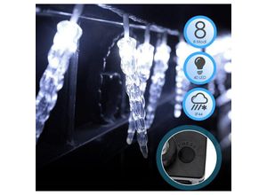 9363092342078 - 40 led Eiszapfen Lichterketten Weihnachtsdeko Eisregen transparent LichterketteKaltweiß - Tolletour