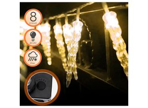 9363092342498 - Tolletour - led Lichterkette Eiszapfen Eisregen Innen Außen Weihnachtsbeleuchtung Model40 Eiszapfen led 8 Licht-Funktionen Warmweiß 9363092342498 - Tolletour - led Lichterkette Eiszapfen Eisregen Innen Außen Weihnachtsbeleuchtung Model40 Eiszapfen led 8 Licht-Funktionen Warmweiß