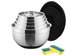 9363092348247 - TolleTour Edelstahl 5-teilig Rührschüssel mit Deckel Set Rührschüsseln Salatschüssel Set Servierschüssel 16-24cm 15-5L