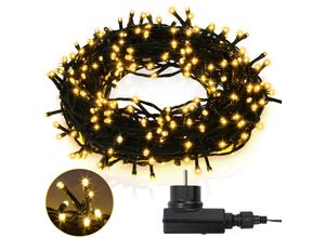 9363092358901 - 20M led Lichterkette Weihnachtsdeko Beleuchtung IP44 Außen Innen Party Garten 8 Modi 200LEDs Warmweiß - Tolletour