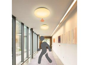 9363092459912 - 12W led Deckenleuchte mit Bewegungsmelder Kinderzimmer Deckenbeleuchtung Sensor - Weiß - Hengda