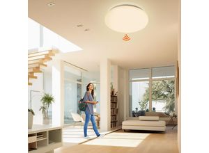 9363092472492 - TolleTour 12W LED Deckenleuchte mit Bewegungsmelder Sensor Deckenbeleuchtung Energiespar - Weiß