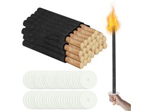 9363092553191 - Einfeben - swanew Torches en Cire Torches de Jardin Torches en Cire Naturelle avec Poignée Extra Longue pour PâquesLot de 50