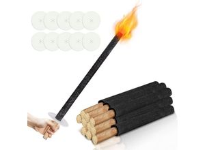 9363092553221 - Torches en Cire Torches de Jardin Torches en Cire Naturelle avec Poignée Extra Longue pour PâquesLot de 10 - Swanew