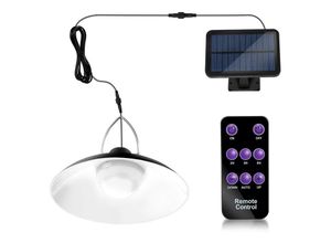 9364303876696 - SWANEW LED Solarleuchte Fluter Garten IP65 Außen Hängelampe Solarbetriebene schwarz Weiß - Schwarz