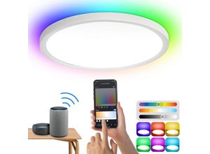 9364303885964 - Hengda - swanew 24W Smart led Deckenleuchte für Flur Küche Büro mit RGB-Backlight dimmbar