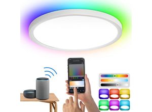 9364303886015 - 24W Smart led Deckenleuchte für Keller mit RGB-Flurlampe Küche Kinderzimmer - dimmbar - Swanew