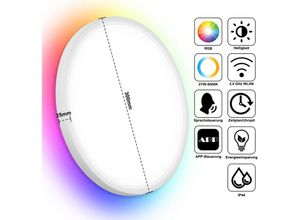 9364303886107 - Swanew - 24W Smart led Deckenleuchte für Flurlampe Kinderzimmer - Deckenlampe rgb dimmbar