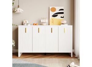 9371277631237 - Okwish - Modernes minimalistisches weißes Sideboard die perfekte Kombination aus flexibler Aufbewahrung und elegantem Design Sideboard mit