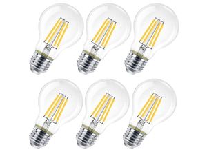 9377049986567 - Beijiyi - Set mit 6 E27-LED-Lampen 8 w (entspricht 80 w) klar nicht dimmbar warmweiß 3000 k Modell A60