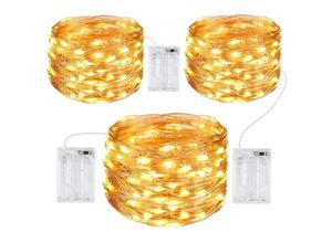 9377049988288 - Beijiyi - Lichtergirlande [3er-Set] Weihnachtslichterkette Lichtergirlanden 10M 100LED Außen- und Innenbereich Wasserdicht Romantische Dekoration