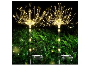 9377049988431 - Solar-Gartenleuchte für den Außenbereich 2 Stück 120 LEDs Solar-Feuerwerk IP65 wasserdicht dekorative Solar-Außenbeleuchtung für Terrasse Hof