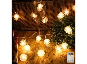 9377049988523 - Tannenzapfen-Lichterkette 6 m 40 LEDs Weihnachtsbeleuchtung für Weihnachtsbaum wasserdichte Mini-Innenbeleuchtung Dekoration für Terrasse