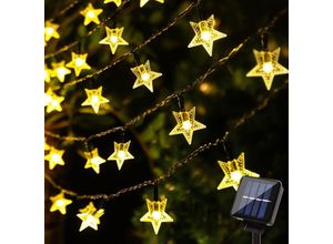 9377049988745 - Solar-Lichterkette für den Außenbereich 50 LEDs 7 m wasserdicht sternförmige Lichterkette für Thanksgiving Weihnachtsdekoration geeignet für