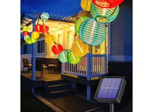 9377049988806 - Beijiyi - Solar-Lichterkette für den Außenbereich 6 m 30 LEDs Laternen-Lichterkette 8 Modi wasserdichte dekorative Lichter für Garten Terrasse