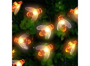 9377049988837 - Solar-Bienenlichter für den Außenbereich 50 LEDs 7 m 8 Modi wasserdichte Lichterkette geeignet für Weihnachten Neujahr Halloween Gartenparty