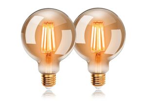 9377049990182 - W Edison Vintage G80 LED-Lampen Warmweiß 2200 k E27 entspricht 48 w Glühlampe Retro-Glühlampe Retro-Antik-Dekorationslampe nicht dimmbar 2 Stück