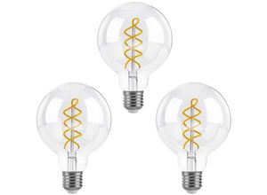 9377049990335 - Dimmbare LED-Lampen E27 G80 Vintage LED-Spiralfilament-dekorative Glühbirne 6 W (entspricht 40 W) Warmweiß 2700 K 550 lm klares Glas 3er-Pack