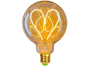 9377049990397 - Beijiyi - LED-Lampen Vintage-Glühbirne 4 w dimmbar antike Edison-LED-Glühlampe 220 240 v G95 Herz-Wärme-Glühen (Golden)