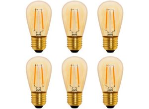 9377049990588 - Beijiyi - S14 Vintage LED-Glühlampe E27 1 w bernsteinfarben Edison-Ersatz 10 w Glühlampe nicht dimmbar Warmweiß 2200 k ac 220 v 6er-Pack