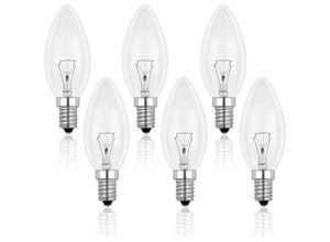 9377049992278 - Beijiyi - E14 40 w klare Kerzenbirne dimmbare Glühlampe Warmweiß 2700 k 400 lm Flammen-Glühbirne E14 Edison-Schraub-Kerzenbirnen 6 Stück