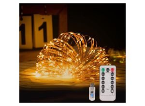 9377049995217 - Beijiyi - LED-Lichterkette 20 m 200 LEDs usb wasserdicht LED-Lichterkette IP65 wasserdicht warmweiß für den Innen- und Außenbereich für