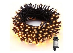 9377049995668 - Beijiyi - Weihnachtsbeleuchtung 200 LEDs elektrische Lichterkette für den Außenbereich 20 m warmweiß grüner Draht Innenbeleuchtung mit 8 Modi