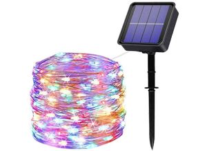 9377049995743 - Beijiyi - Solar-Lichterkette für den Außenbereich 22 m 200 LEDs Solar-Lichterkette 8 Modi wasserdicht Kupferdraht Dekoration Lichterkette für