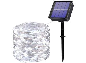 9377049995767 - Beijiyi - Solar-Lichterkette für den Außenbereich 22 m 200 LEDs Solar-Lichterkette 8 Modi wasserdicht Kupferdraht Dekoration Lichterkette für