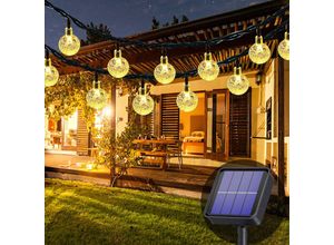 9377049999376 - Solar-Lichterkette für den Außenbereich 50 LEDs 8 Modi Kristallkugel-Lichterkette für Außen Innen Balkon Hochzeiten Partys Weihnachten