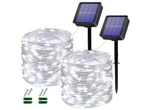 9377049999383 - Solar-Lichterkette für den Außenbereich 12 m 100 LEDs Solar-Lichterkette 8 Modi wasserdicht Kupferdraht Dekoration Lichtgirlande für Garten