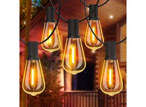9377049999420 - Lichterkette für den Außenbereich 30 m LED-Lichterkette mit ST38-Glühbirnen 2200 K warmweiß wasserdichte Lichterkette für den Außenbereich für
