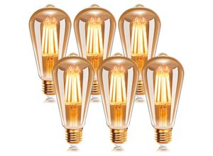 9381014535889 - Briday - LED-Glühlampe E27 ST64 6 w 2200 k Warmweiß Retro-Edison-Vintage-Glühbirnen antike Lampe 540 lm entspricht einer 48-W-Glühlampe 6