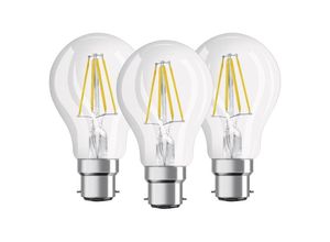 9381014535919 - Aougo - Set mit 3 LED-Glühbirnen mit Standard-Filament – B22-Sockel – 8 w entspricht 60 w – Warmweiß 2700 k