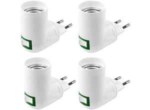 9394265575320 - Jusch - 4 Stück E27-Fassung mit Schalter Baustellen-Fassung ac 220 v elektrische Steckdose für E27-Adapter Wand-Küchenlampe LED-Lampenfassung