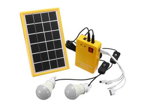 9394816915643 - Kingso - 6V 3W Solarladegerät + 3 LED-Lampen + USB-Ladegerät Power Panel Hasaki