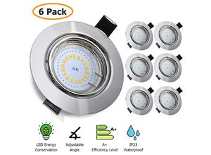 9394822539611 - Augienb - 6PCS led Deckeneinbauleuchten Strahler Downlights Quadratisch Warmweiß 3000K