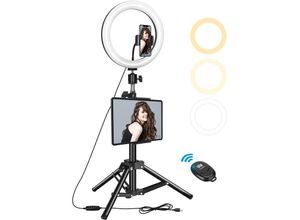 9394822539833 - Elegiant EGL-06 led 26cm Ringlicht Dimmbares Zusatzlicht set für Fotografie Live Make-up YouTube mit Stativ Stand