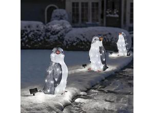 9396839105131 - 3-teilige beleuchtete Pinguin-Weihnachtsdekoration für den Außenbereich mit LED-Gartenlichtern – klein –