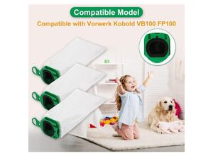 9396839125047 - Toolive - 10 Stück Staubsaugerbeutel für Vorwerk Kobold VB100 vb 100 FP100 fp 100 Premium Filterbeutel für Kobold VB100 filterlosen Staubsauger