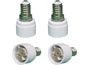 9399564143614 - Aougo - 4er-Pack E14-auf-G4-MR16-GU53-GU4-Sockeladapter für led- oder Halogenlampen