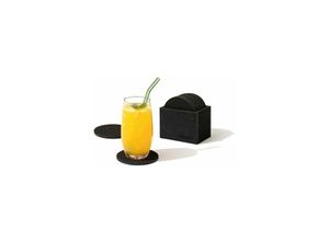 9399754003667 - 8er-Set Filzuntersetzer - Mit Aufbewahrungsbox - Für Bar und Tisch Glas Stoff schwarz 10 cm