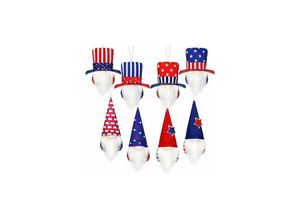 9399754003711 - 4 Juli Gnome Independence Day Hängende Ornamente 8er Set Patriotische Gnome Dekorationen 4 Juli Patriotische Gnome Elf Plüsch für Veteranentag