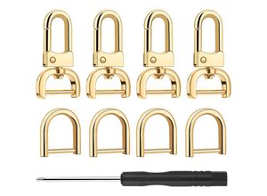 9399754018364 - Eting - 4 Stück Karabinerhaken D-Ring mit Drehgelenk goldener Schlüsselanhänger für Umhängetasche Schlüsselanhänger Hardware Schlüsselanhänger