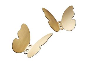 9399754090087 - 2pcs Badezimmer Gebürstetes Gold Messing Schmetterling Kleiderhaken Dekorative Hut Robe Kleiderbügel Home Decor