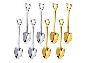 9405869721973 - 8 Stück Schaufellöffel Edelstahl Kaffeelöffel Schaufel Dessertlöffel Mini Schaufelform Eiscreme Sp