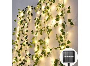 9409960739929 - Aougo - Solar-Lichterkette für den Außenbereich künstliche Efeu-Solar-Lichterkette wasserdichte Gartenbeleuchtung 100 LED-Solar-Lichterkette 10 m