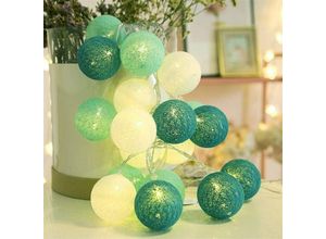 9409960739936 - Wattebausch-Lichterkette – 3 m 20 LEDs Lichterkette für Schlafzimmervorhänge Weihnachten Geburtstag Halloween Hochzeit Babyzimmer romantische